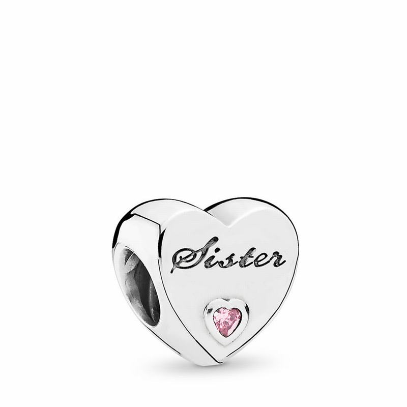 Pandora Sister's Love Charm - Sterling Silver/Cubic Zirconia - Canada | AV3298MI